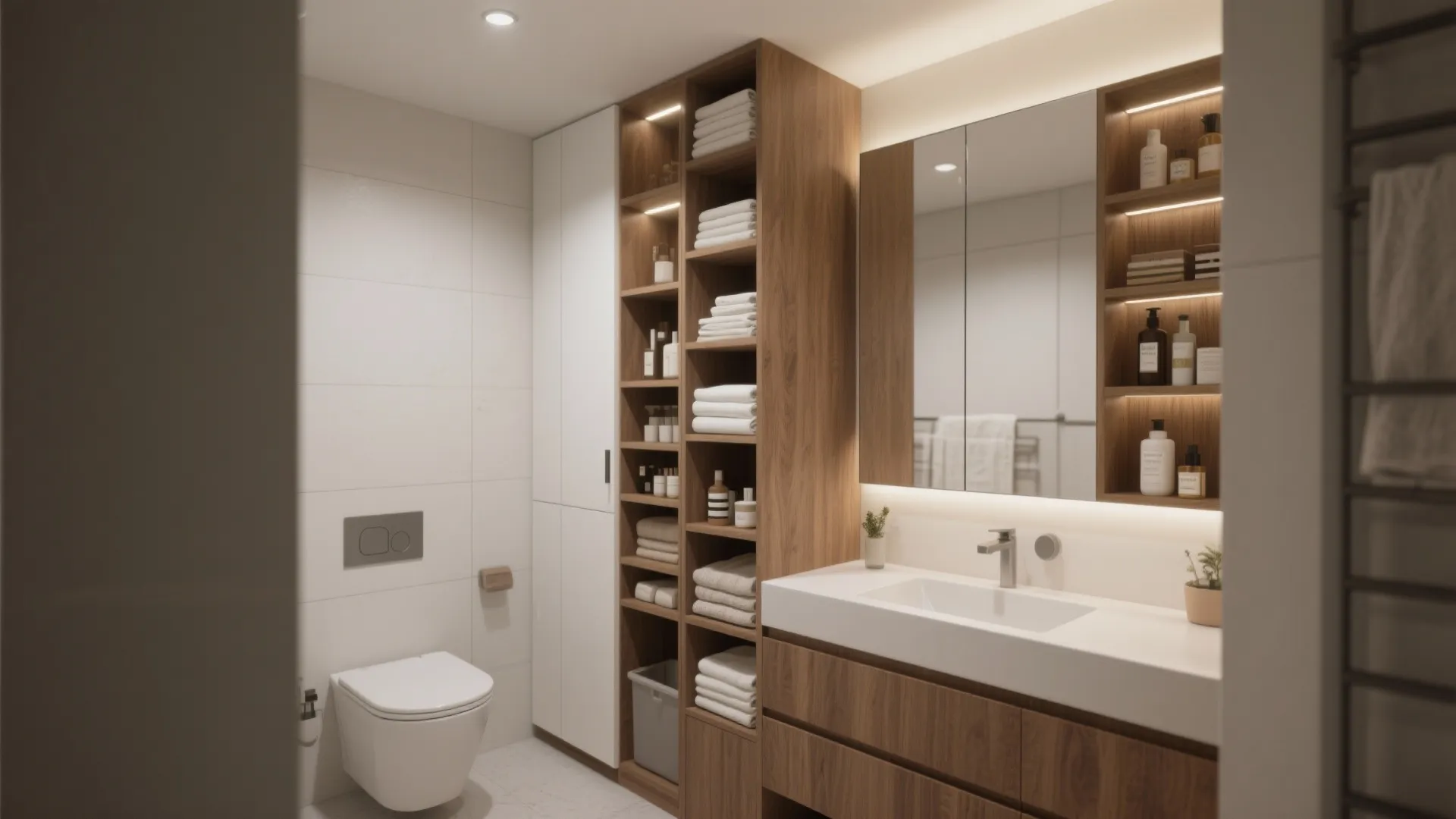 2. Go vertical with storage and fixtures