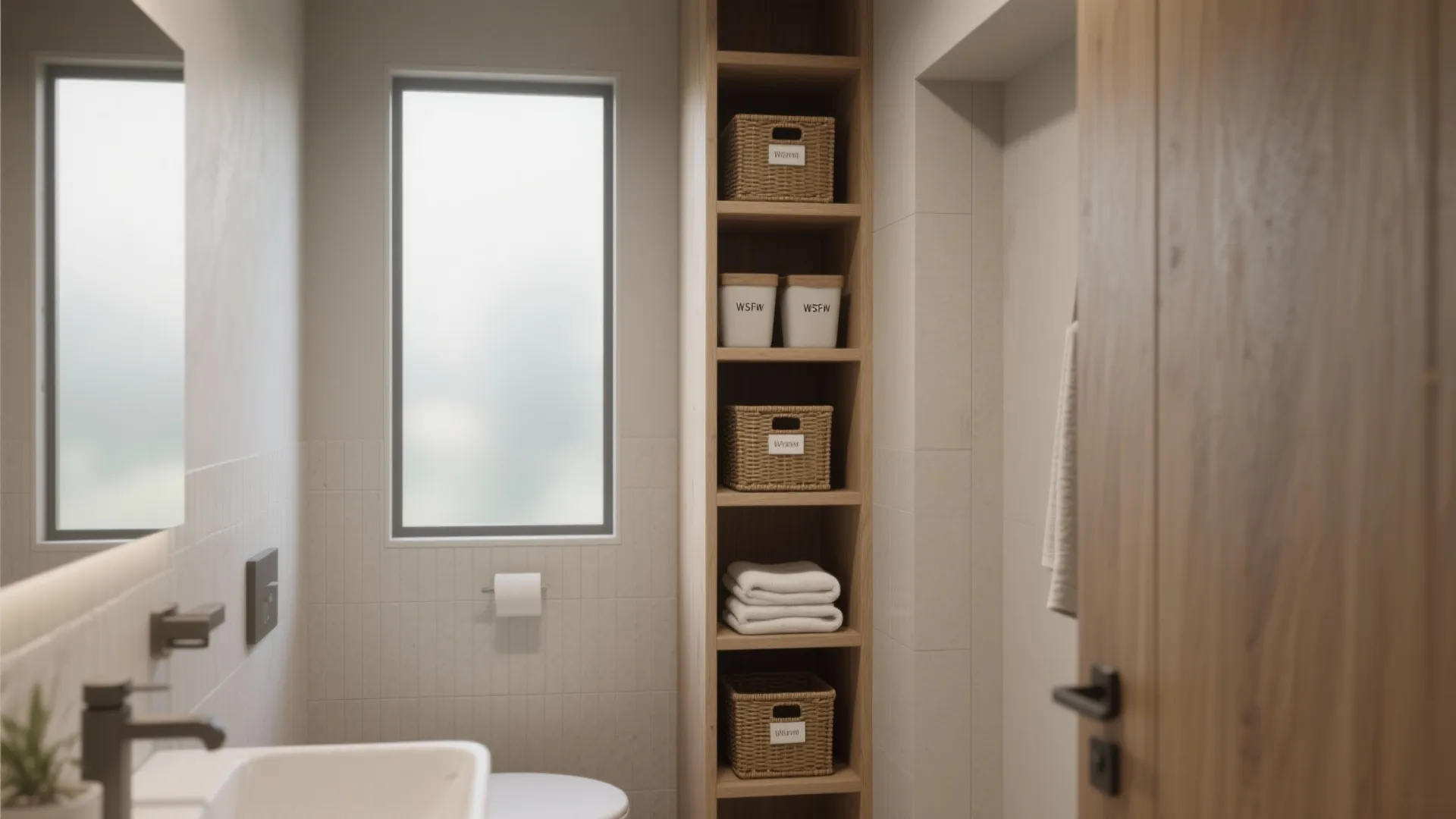 1. Vertical storage and open shelving