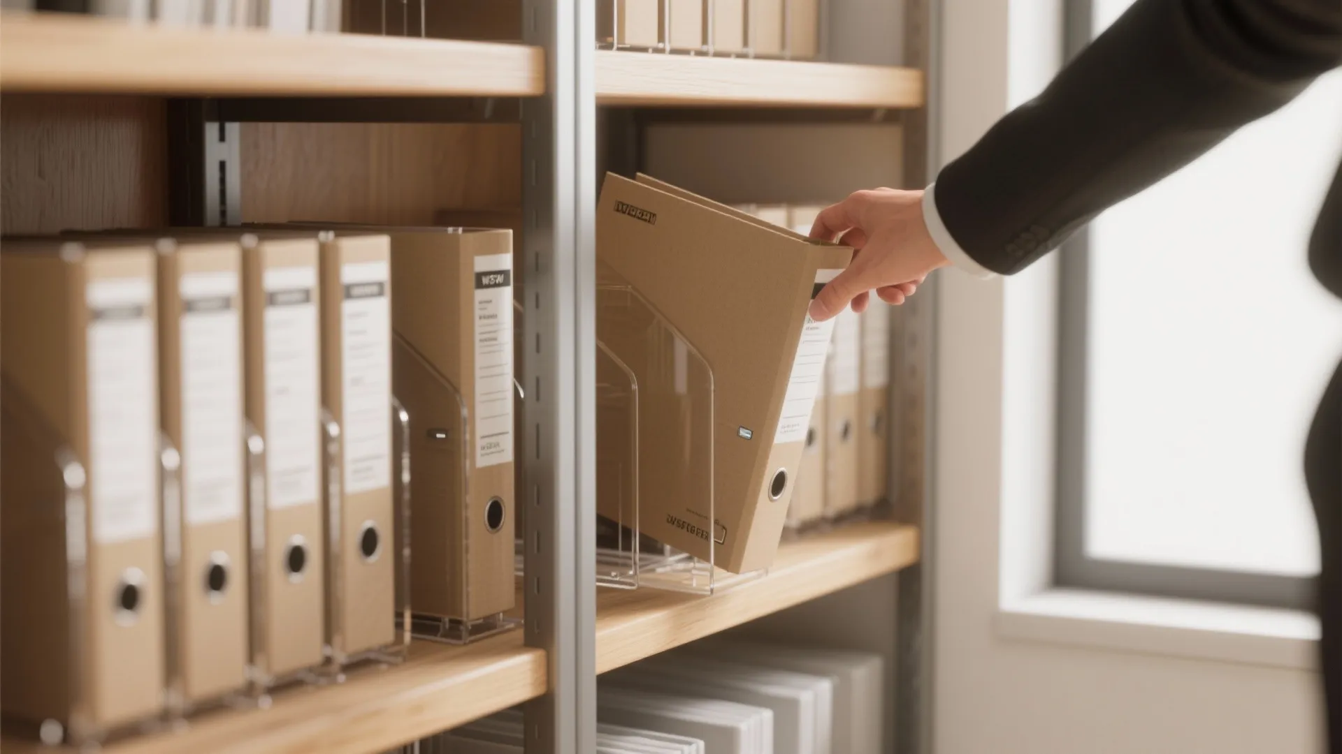 3. Adopt slim, vertical storage and visible labels