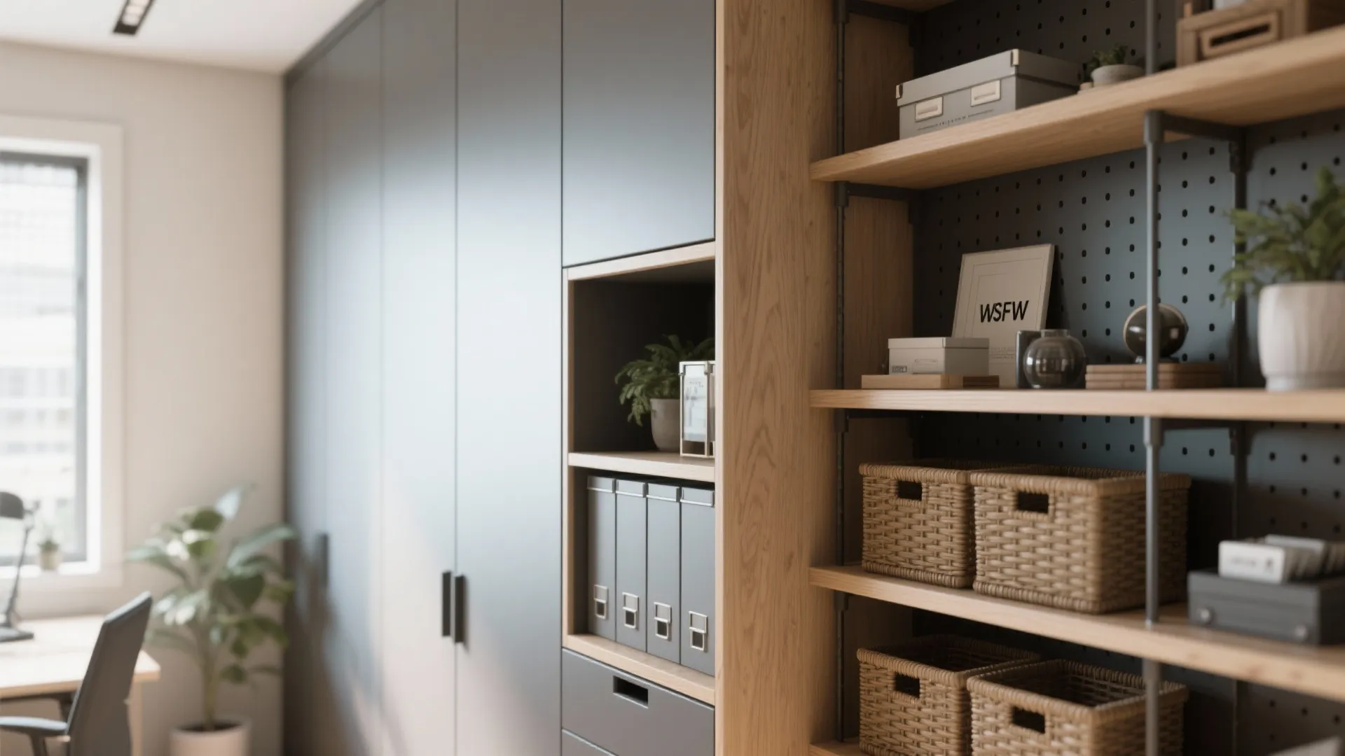 1. Vertical storage that doubles as design