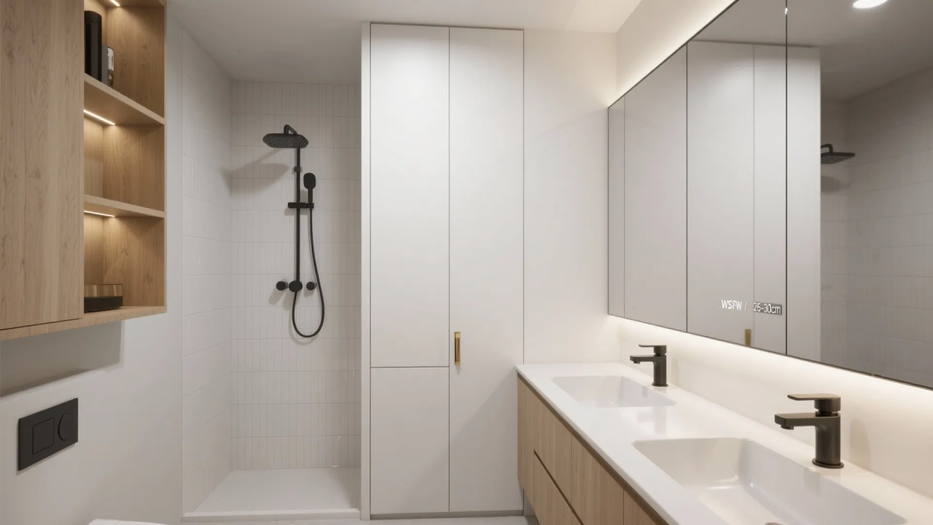 Vertical Storage: Recessed Niches, Tall Cabinets, and Mirror Magic