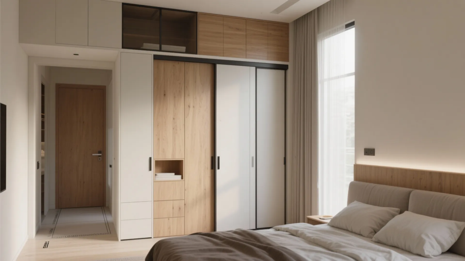 4) Vertical Storage, Sliding Doors, and Clear Walkways