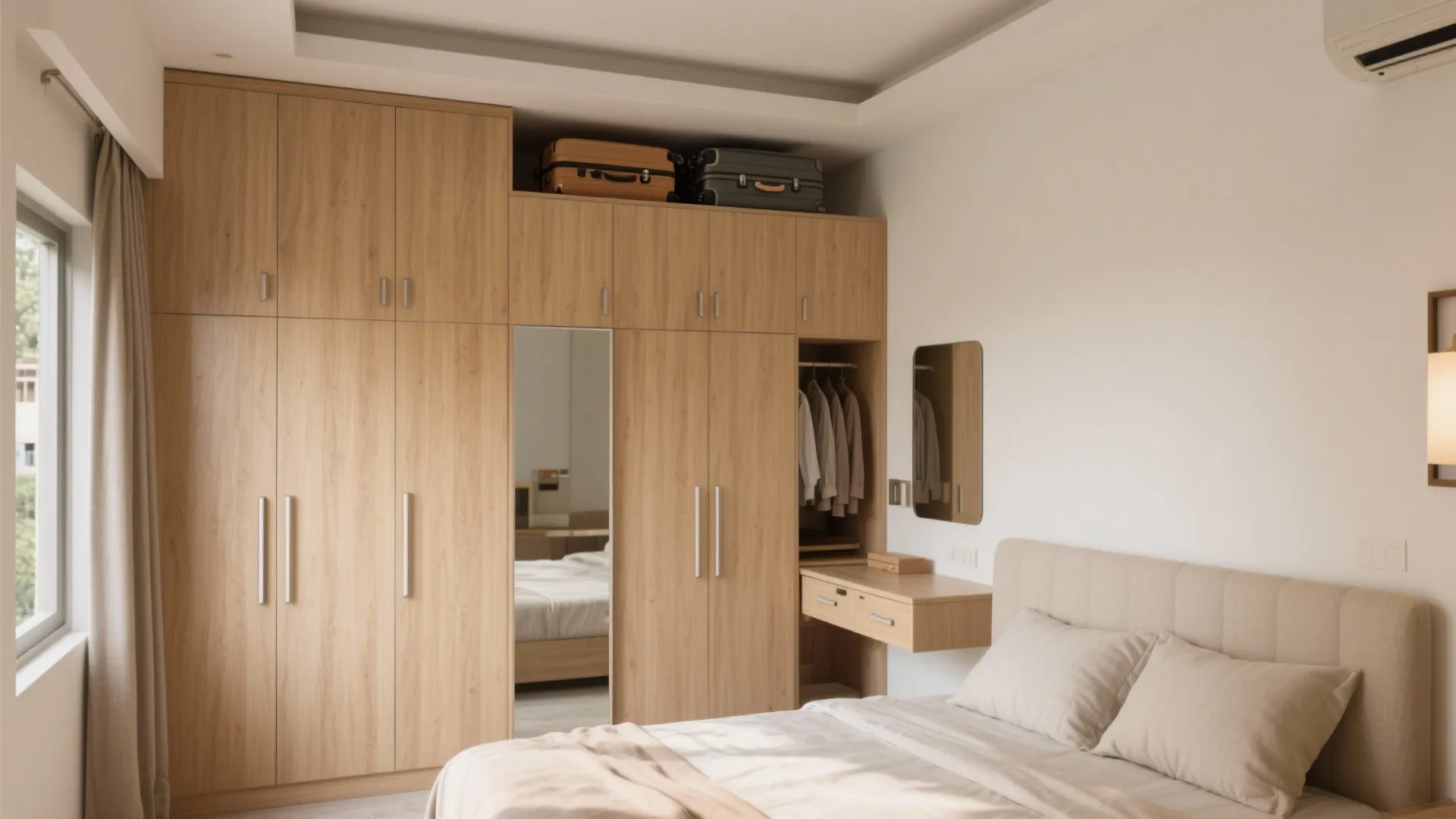 Built-in and vertical storage that hides the mess