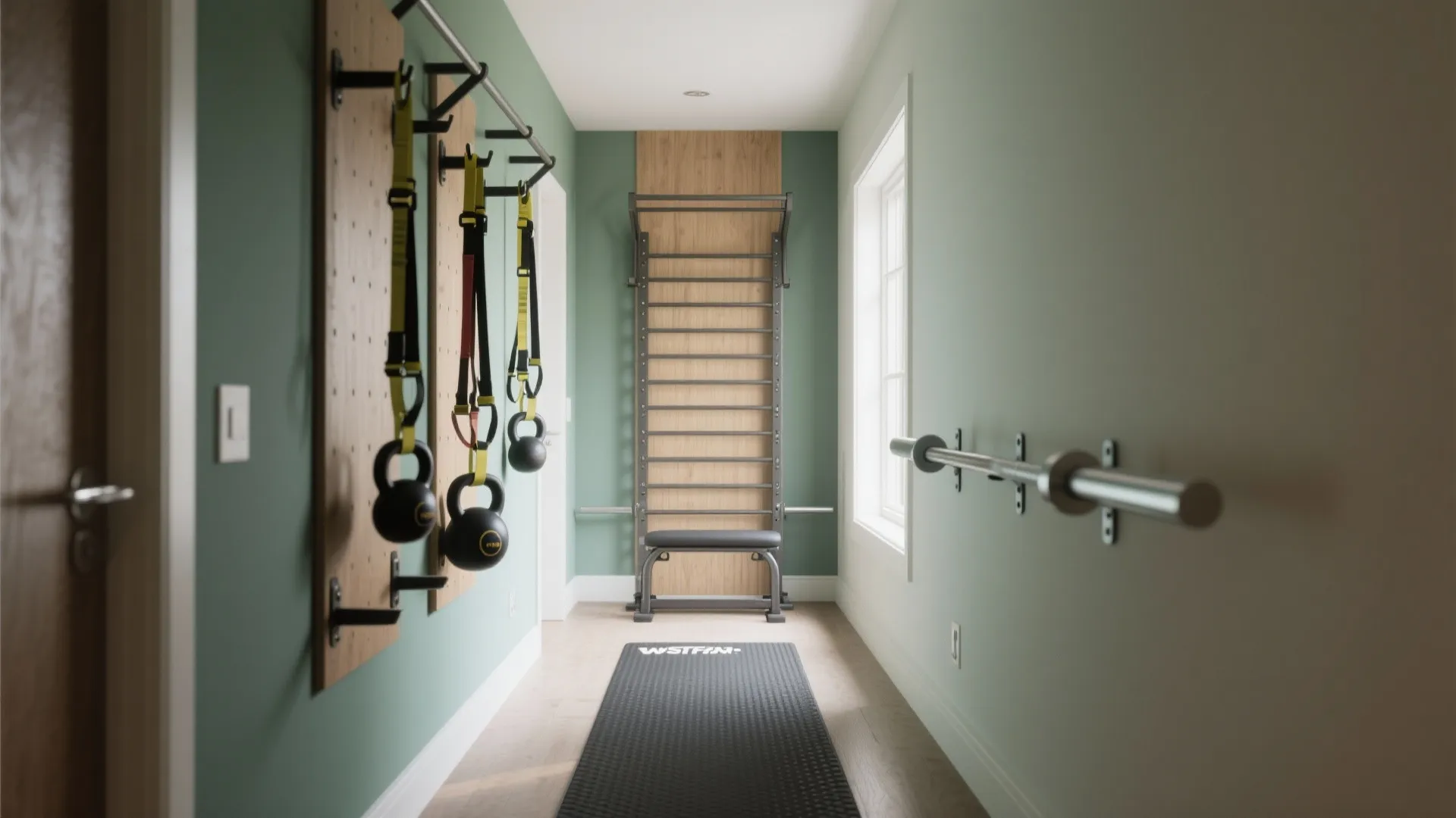 1. Vertical storage and wall-mounted gear