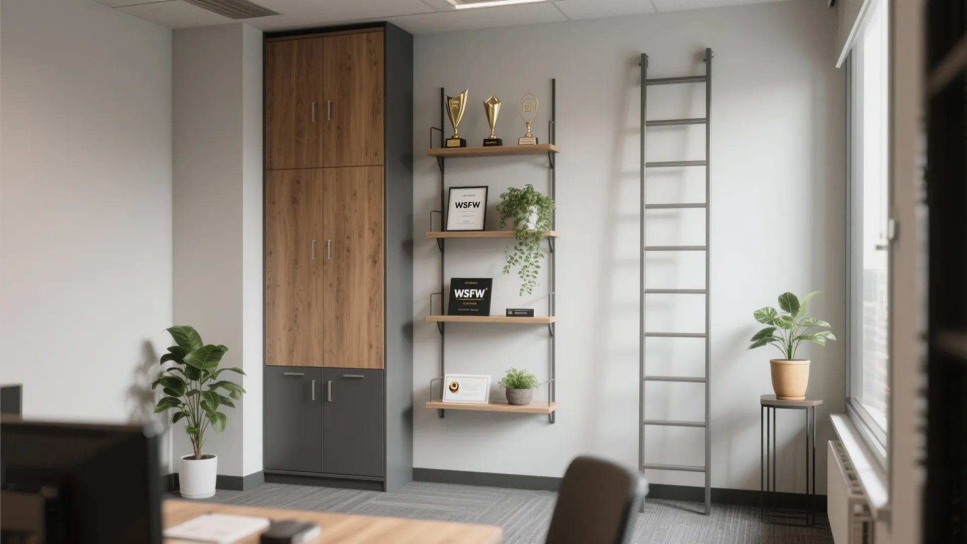 3. Go vertical for storage and branding