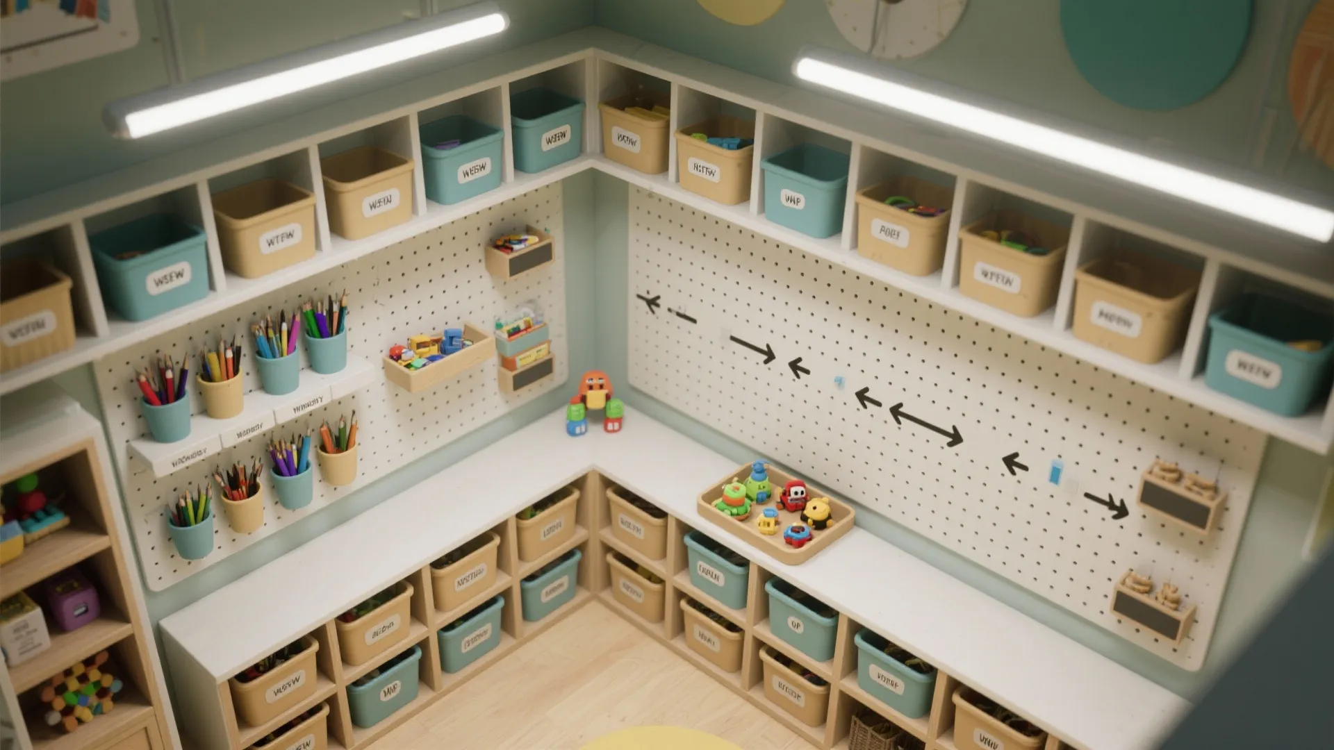 3. Vertical storage and rotating toy system