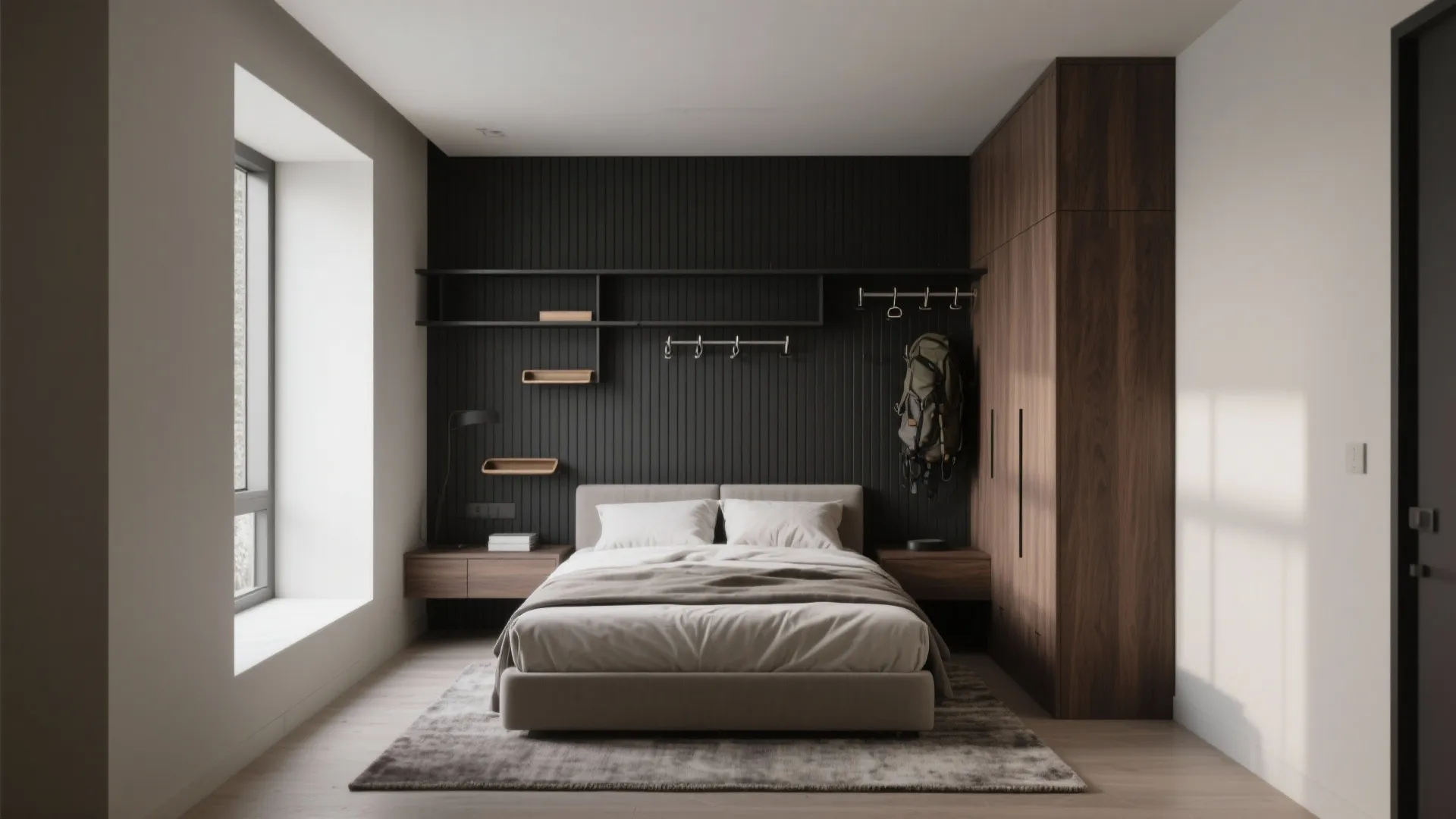 Minimalist Vertical Storage Wall