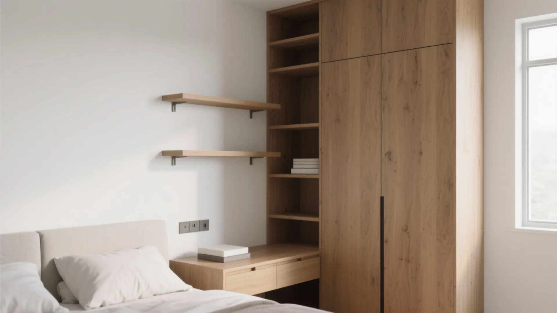 1. Vertical storage & floating shelves