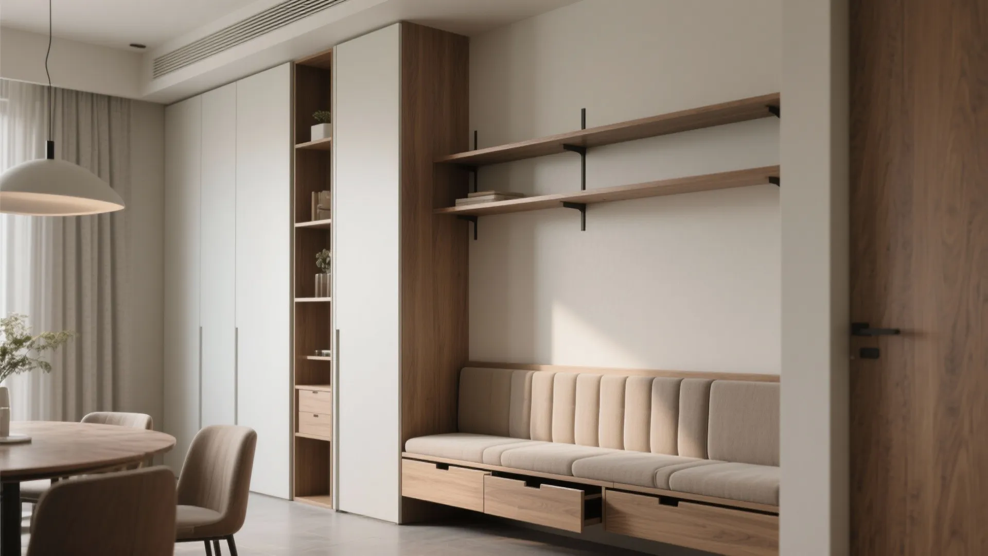4. Think vertical for storage and seating