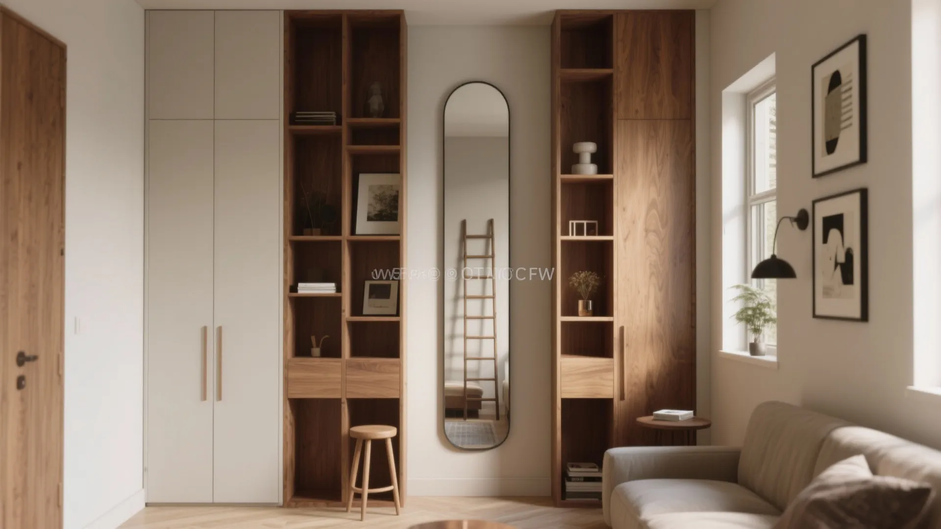 4. Go vertical: storage, art, and tall mirrors