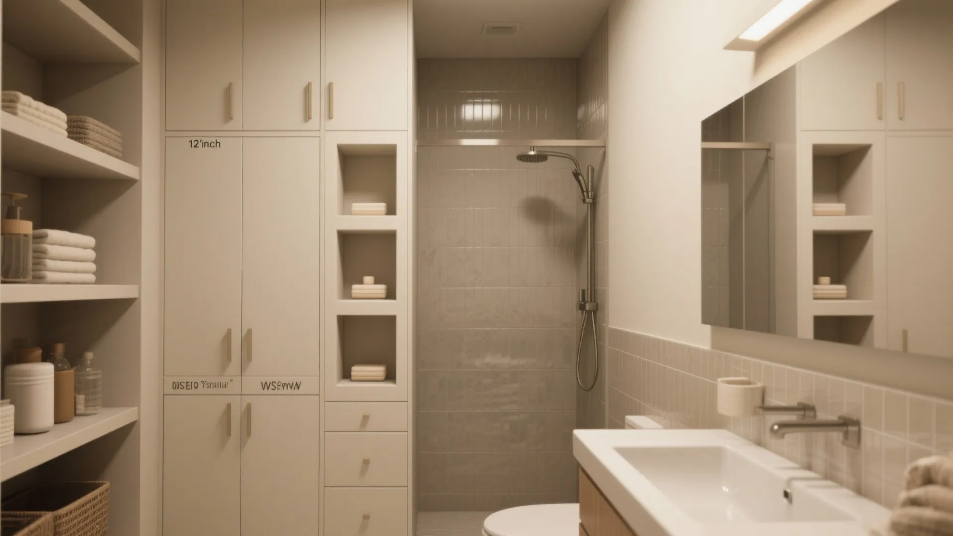 2. Vertical storage and recessed niches