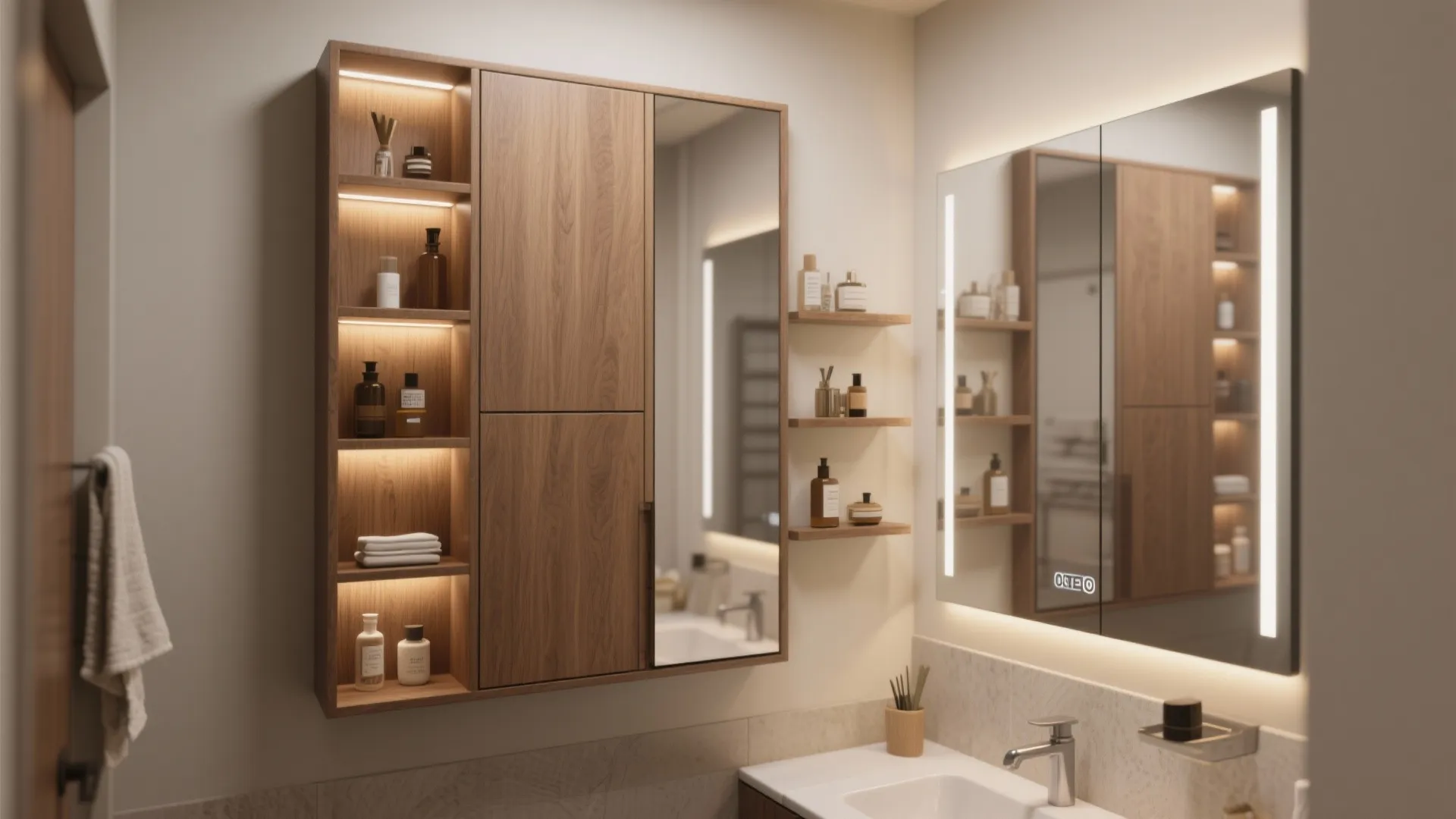 3. Vertical storage and mirrored recesses