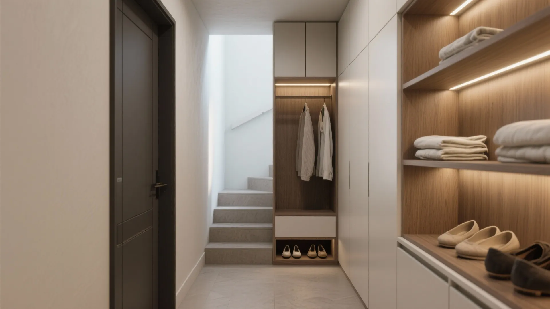 2. Stack storage vertically and use recessed solutions