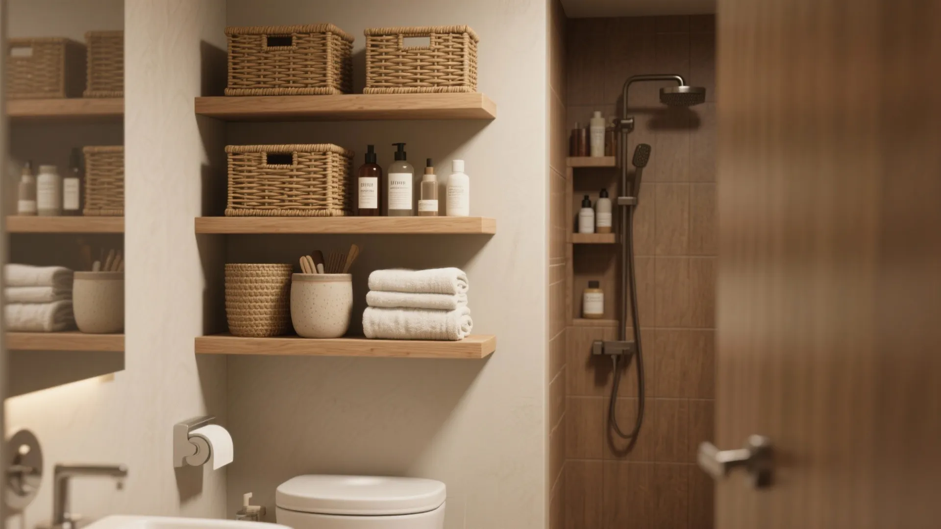 3. Go Vertical: Open Shelves and Recessed Niches