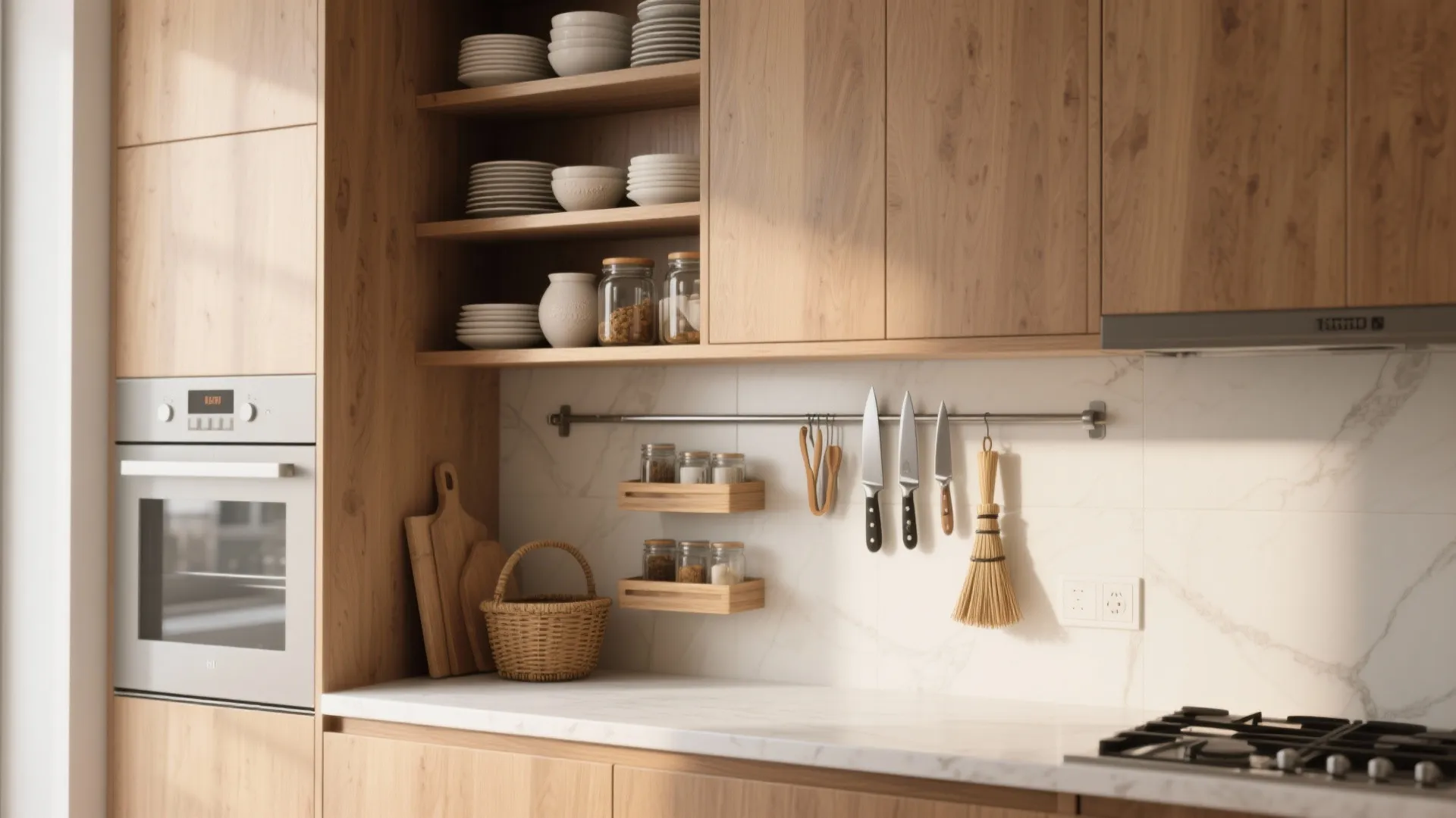 1. Go vertical: shelving, rails and tall cabinets