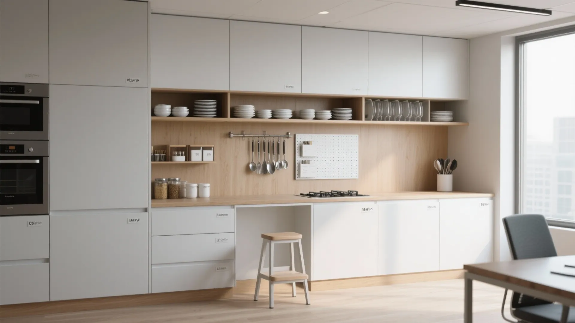 1. Vertical storage walls — use height, not just length