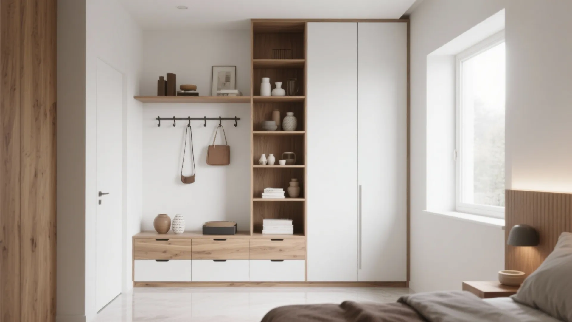 4. Vertical storage and open shelving