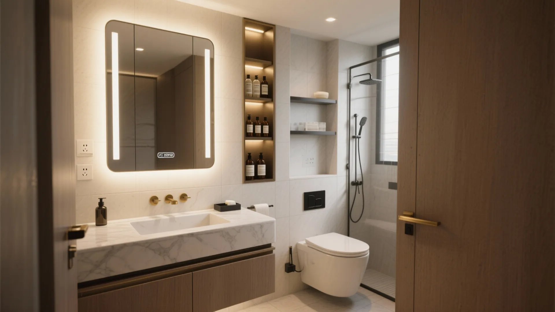 Vertical Storage: Mirrored Cabinets, Niches, and Over-WC Shelves