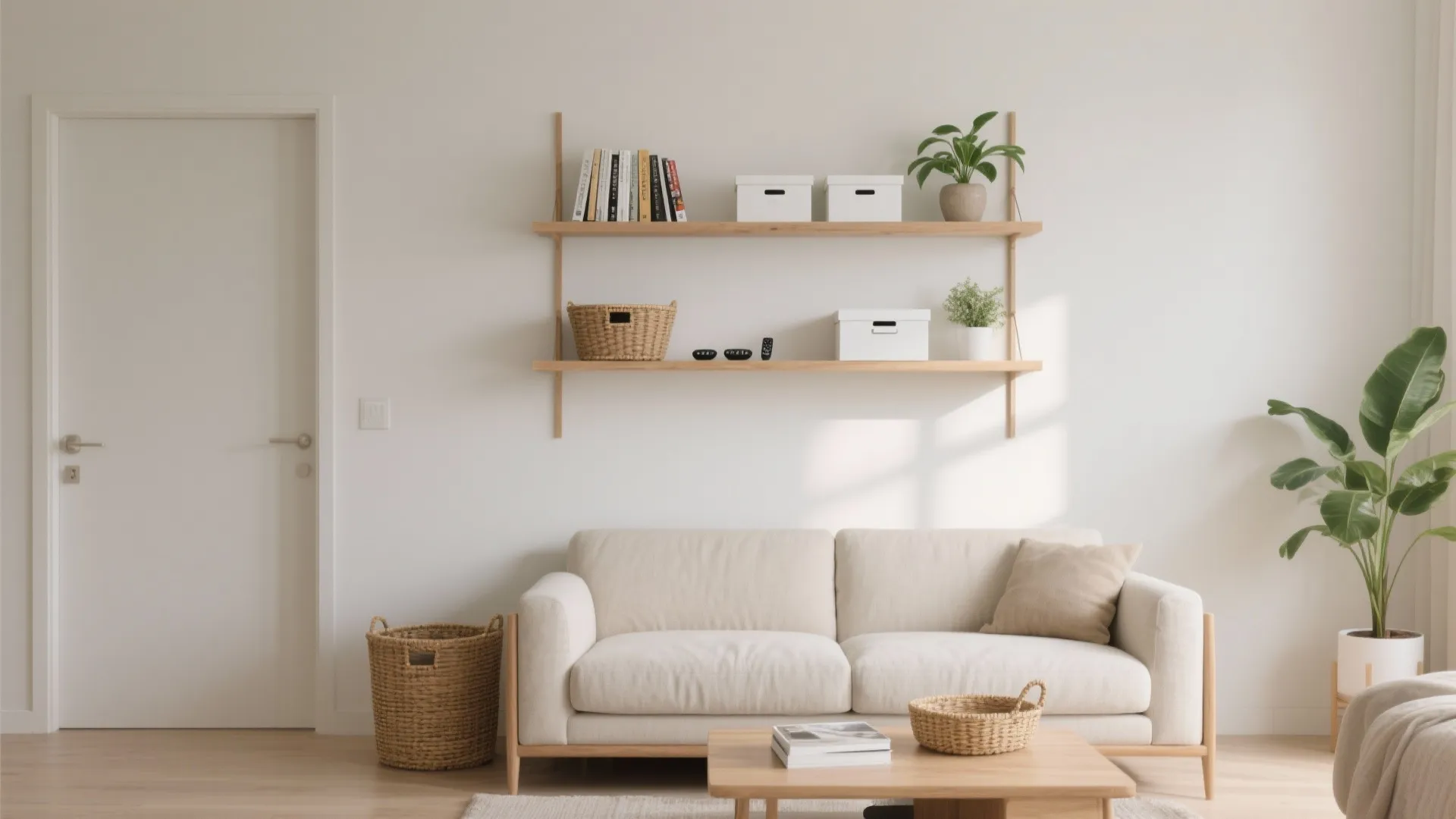 3) Vertical storage and visual decluttering