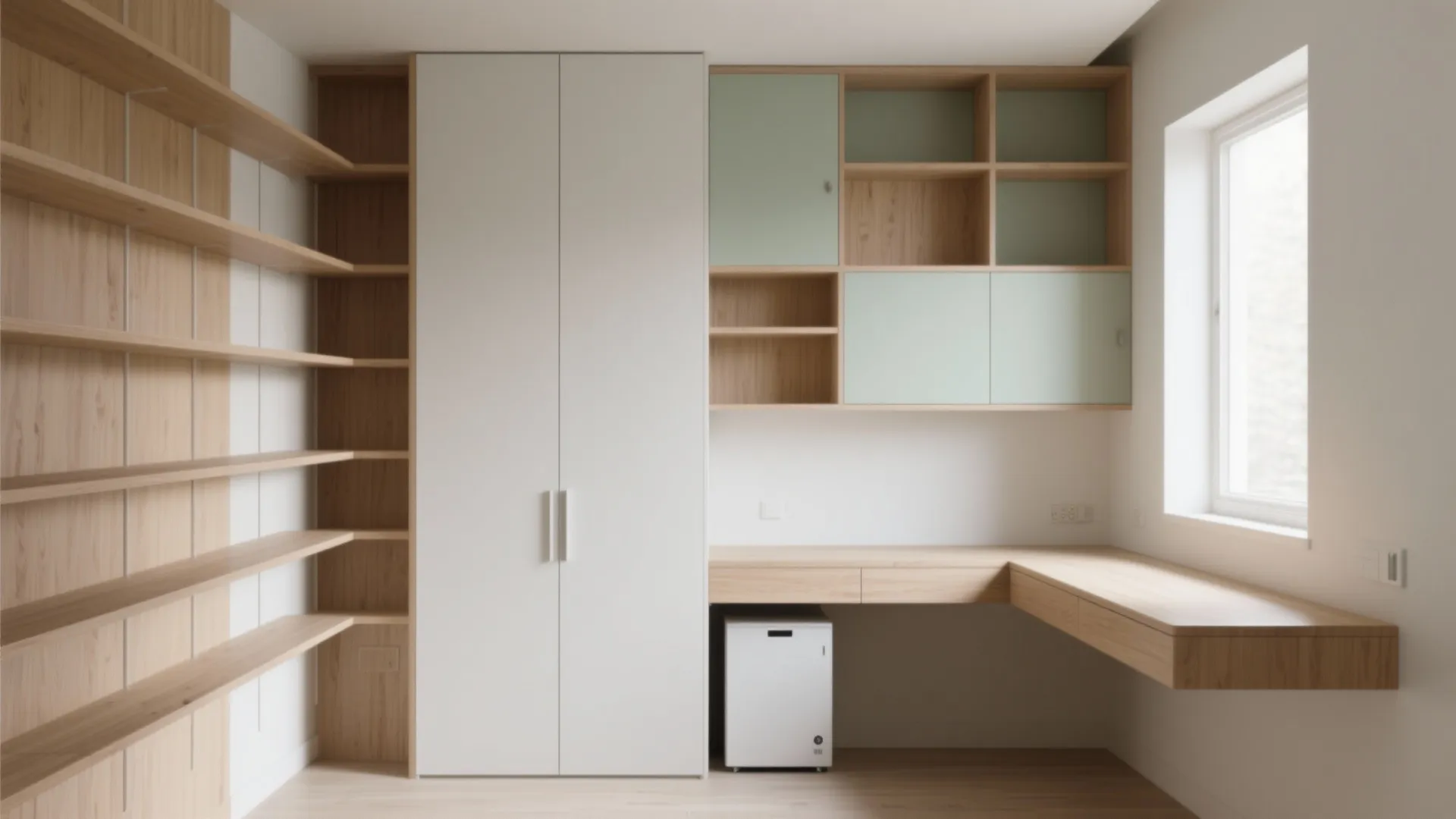 Vertical storage that looks light, not heavy