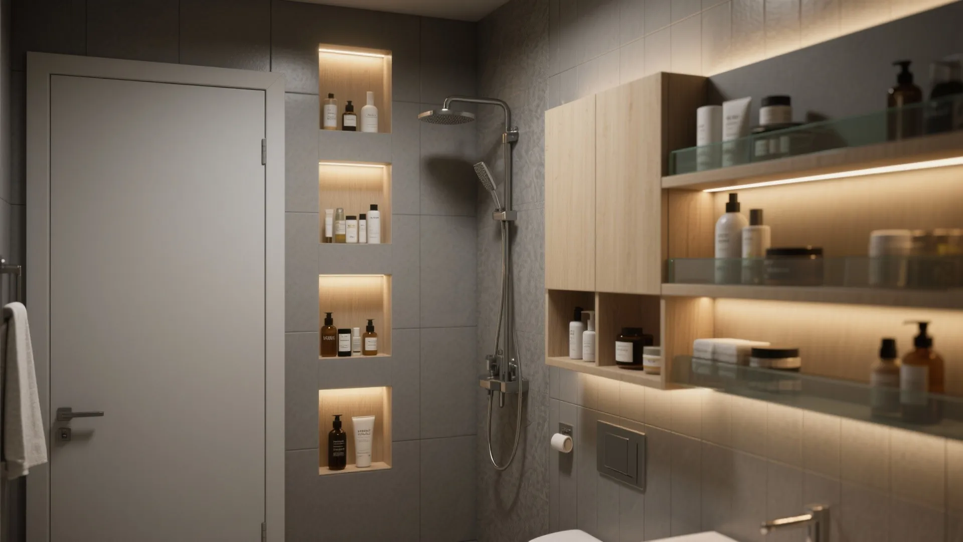 3. Go vertical: recessed niches and tall cabinets