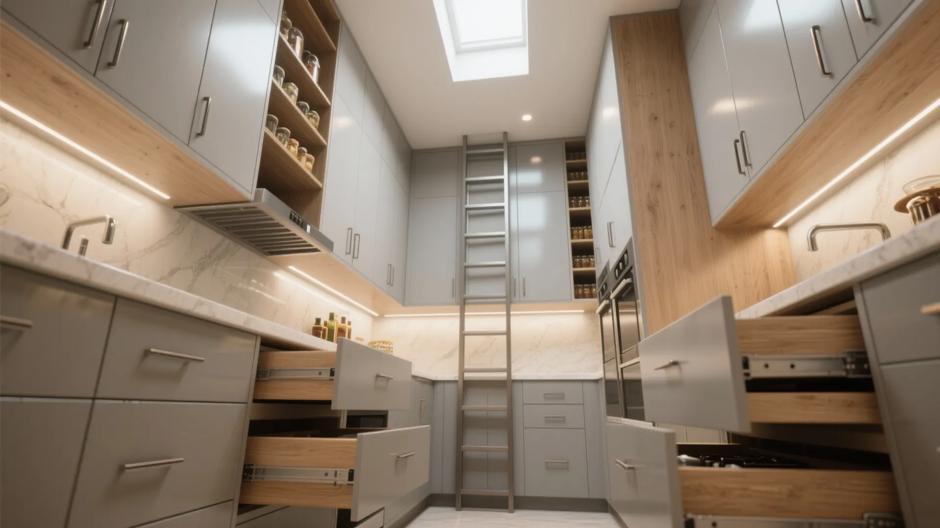 3. Think vertical: tall cabinets and clever pulls