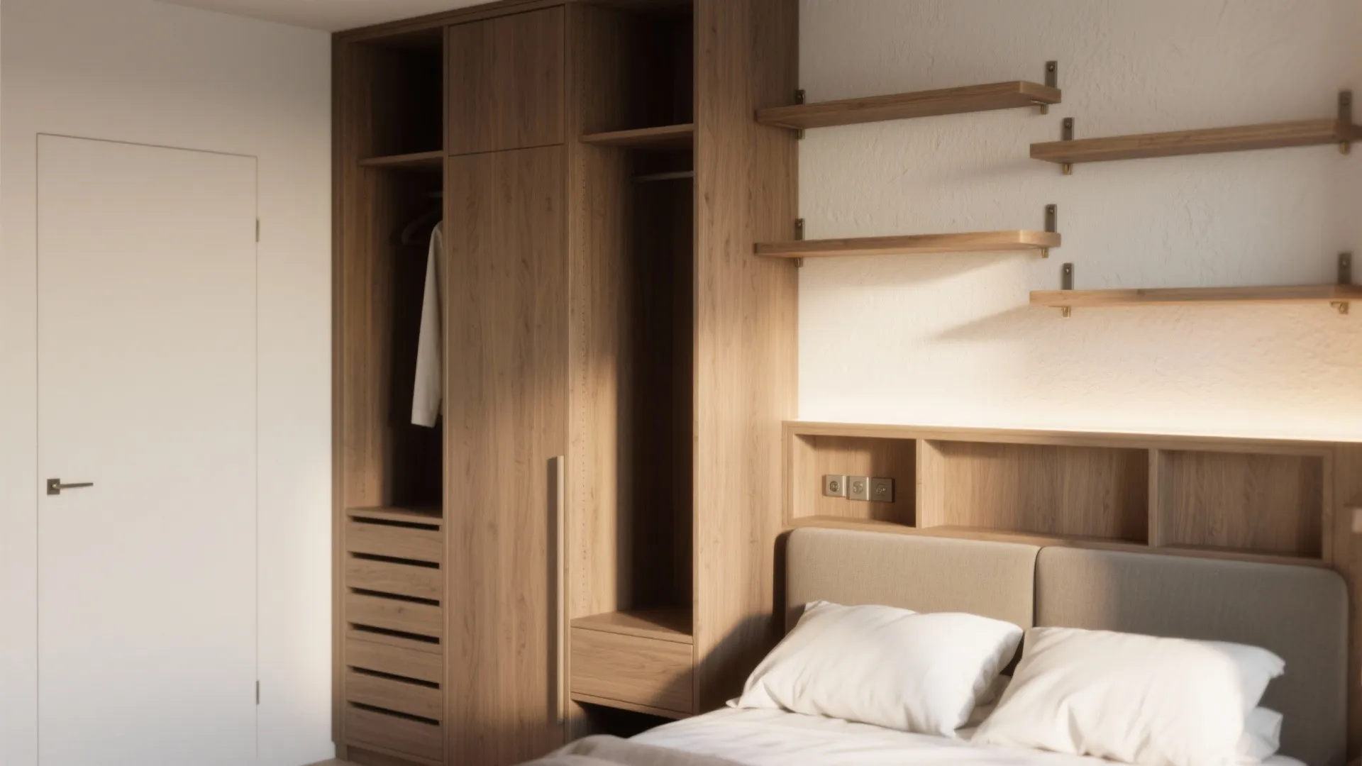 2. Use vertical storage to free the floor