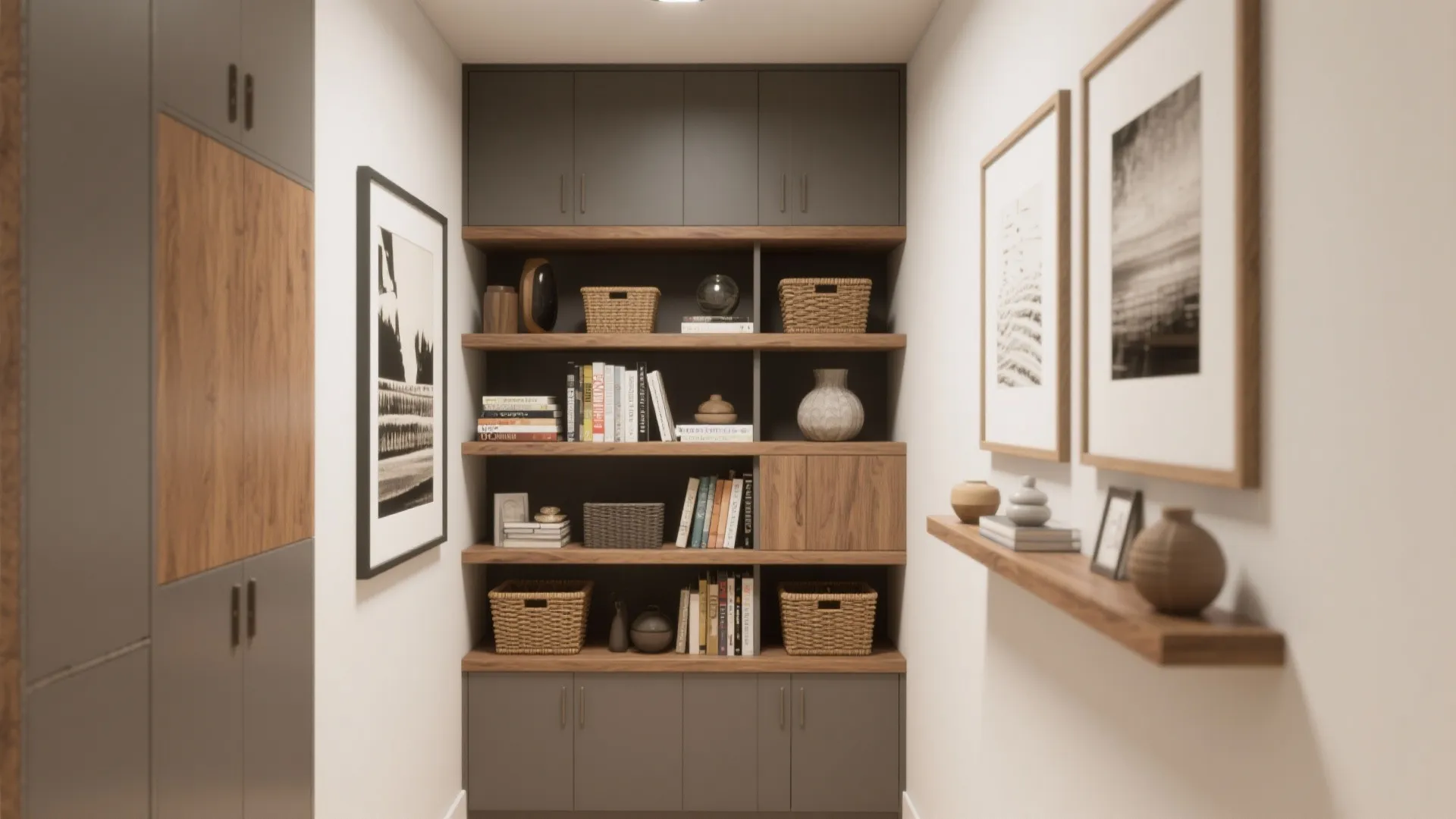 2. Vertical Storage That Becomes Decor