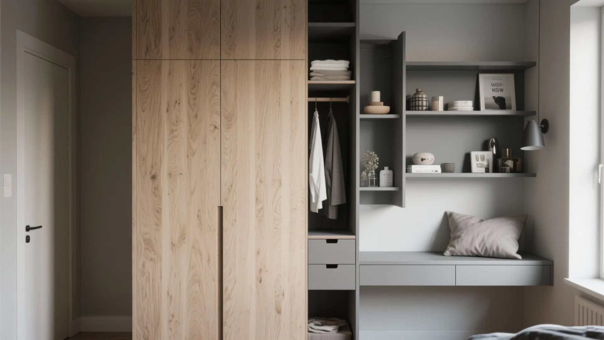 2. Use vertical storage and floating elements