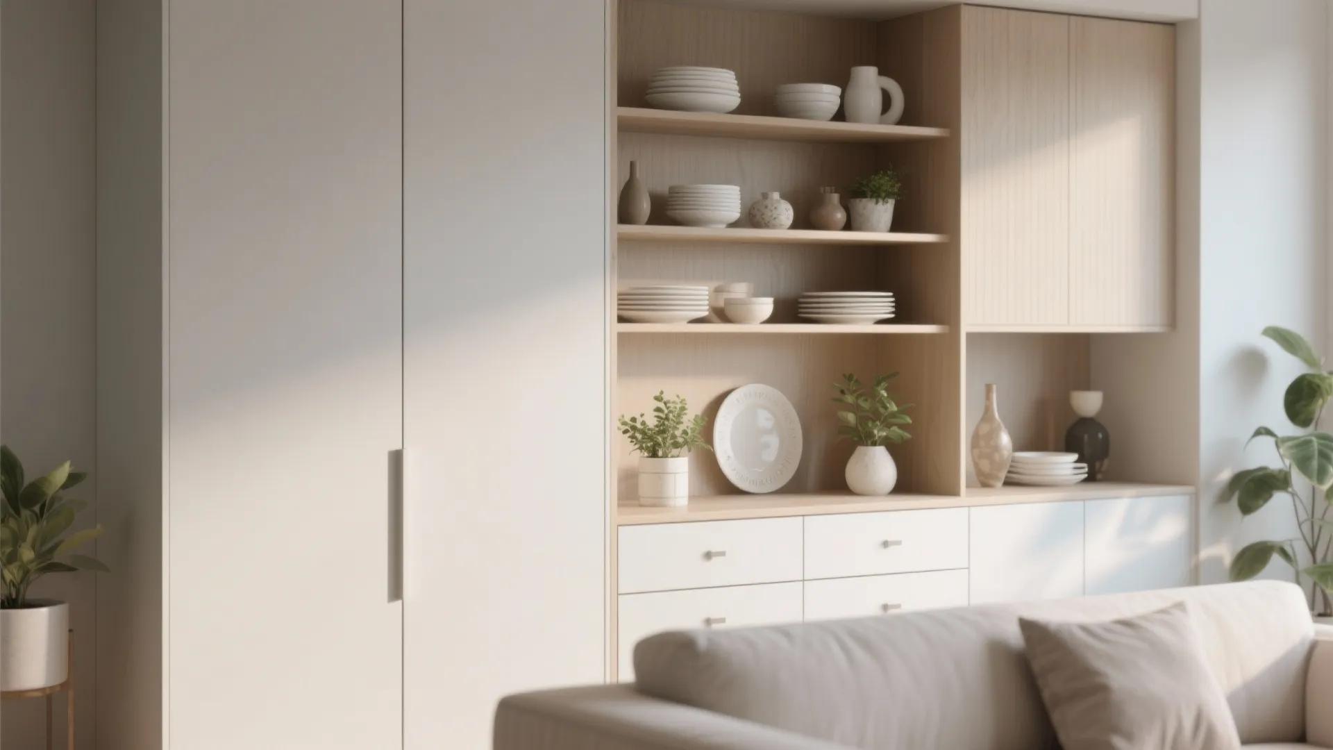 3. Keep vertical storage but stay visually light