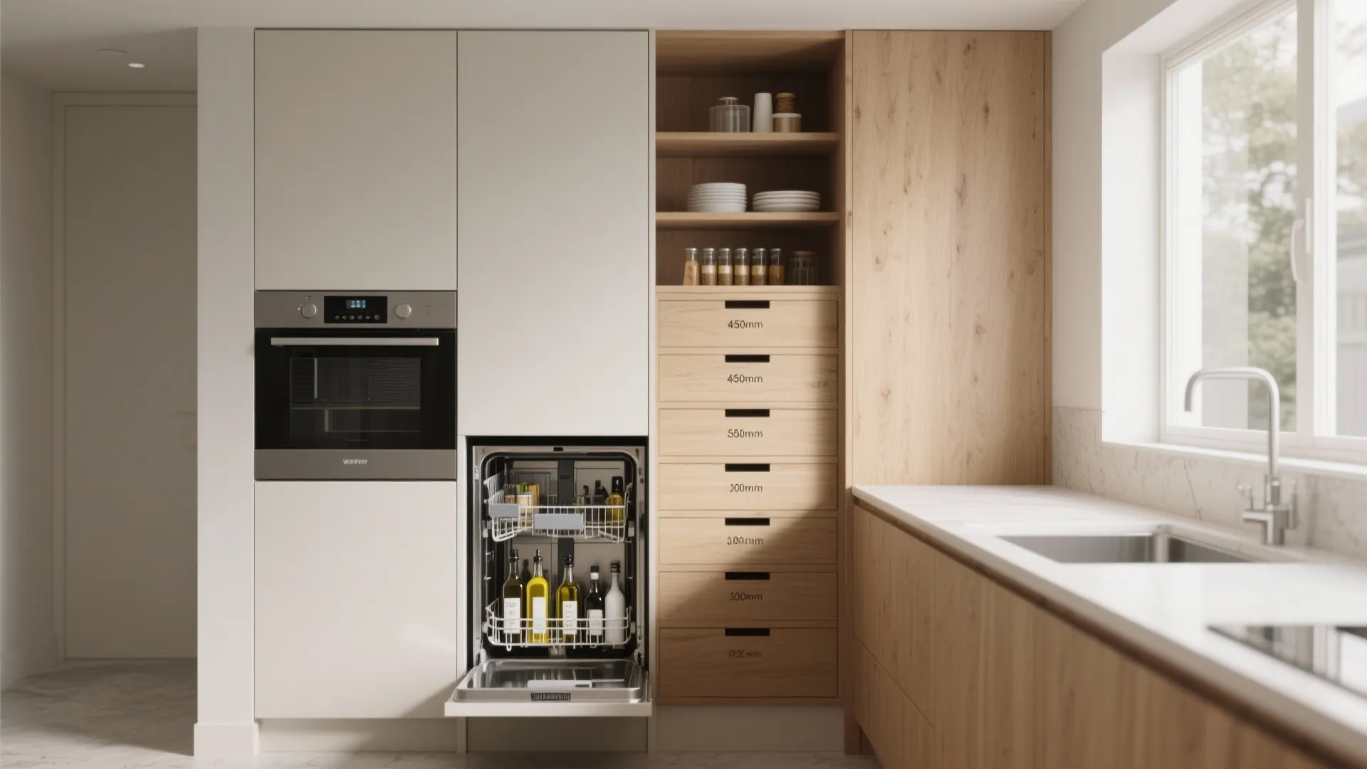 Smart Vertical Storage and Slim Appliances
