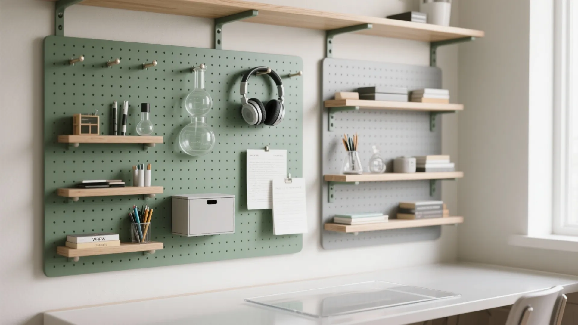 Vertical Storage: Pegboards, Rails, and Floating Shelves