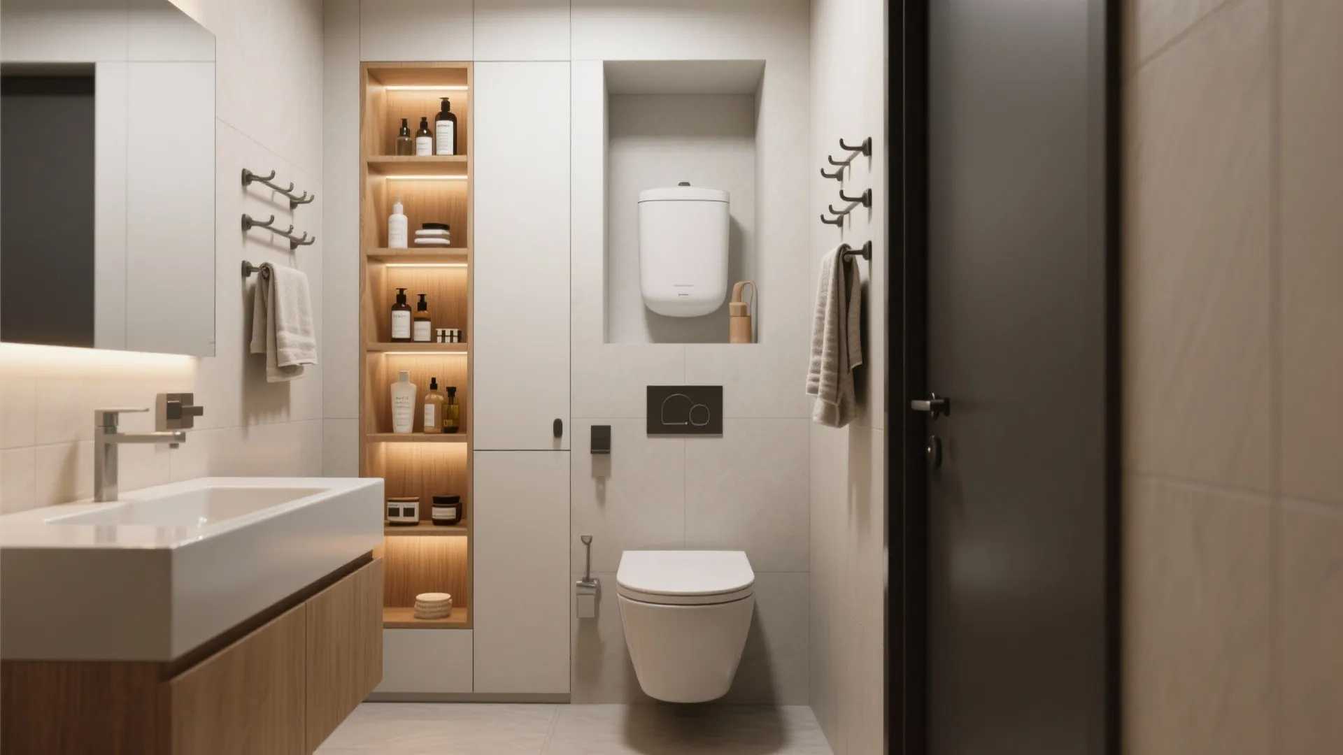 Vertical Storage: Niches, Recessed Shelves, and High Cabinets