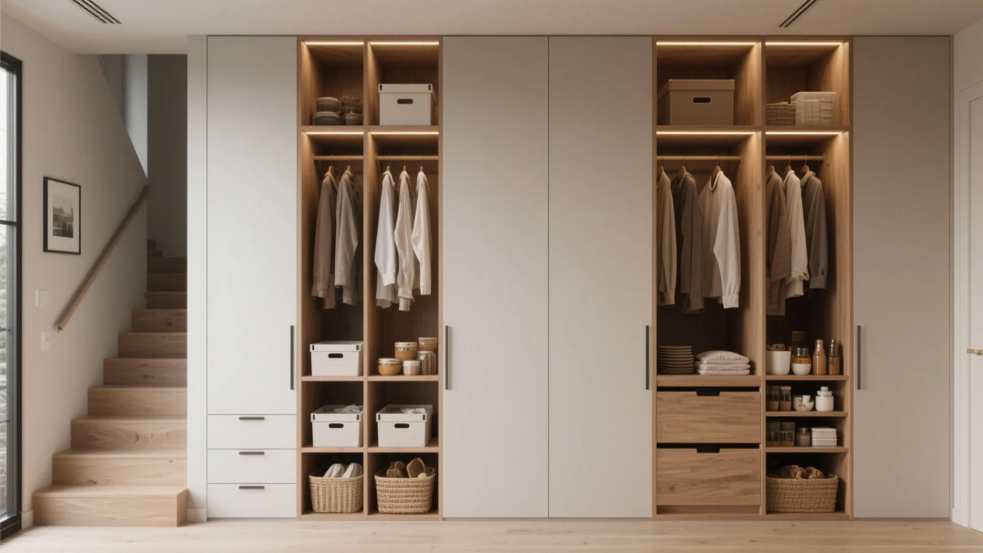 2. Stack storage vertically and hide clutter