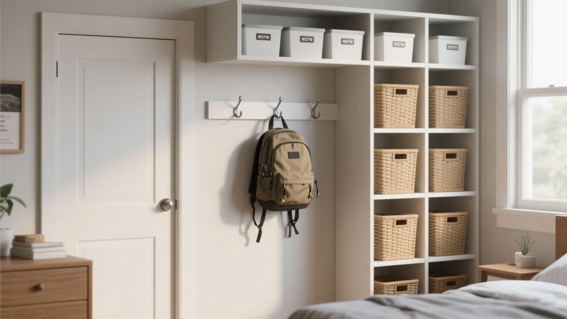 2. Use vertical storage to free floor space