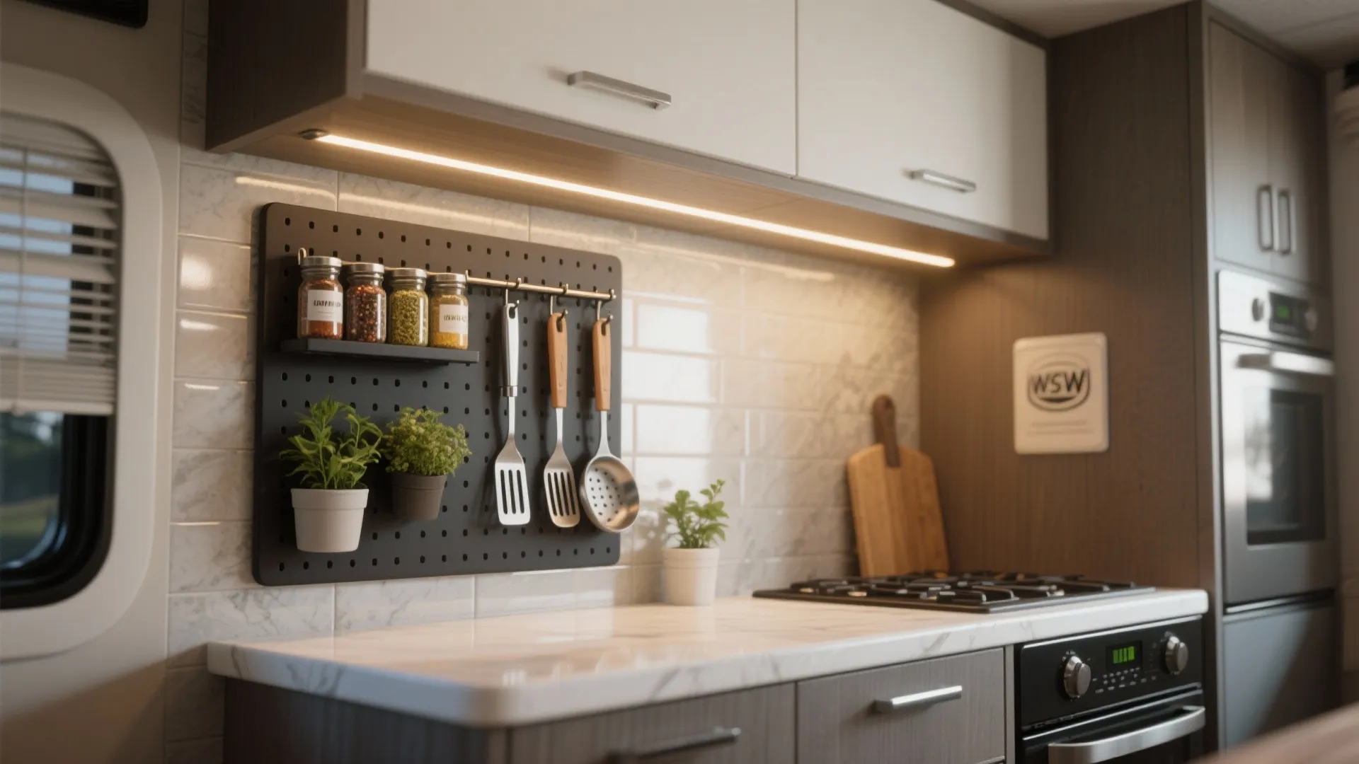 2. Vertical storage with magnetic and hanging solutions