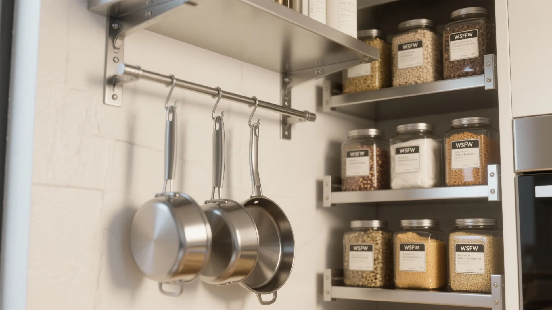 2. Vertical storage to free floor space