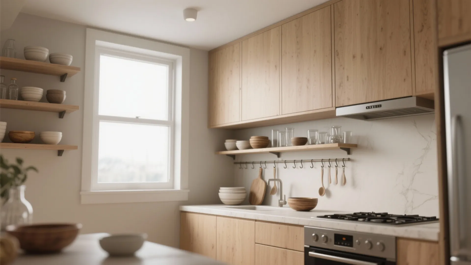 4. Incorporate vertical storage and open shelves