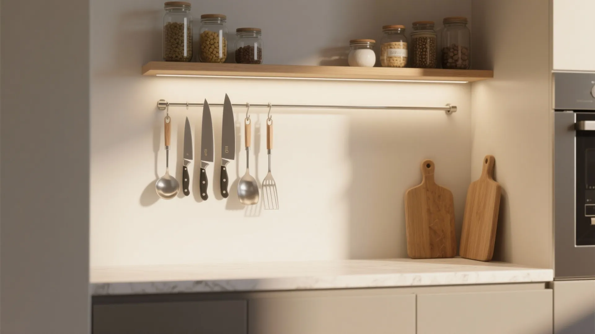 3. Use vertical storage to keep counters clear