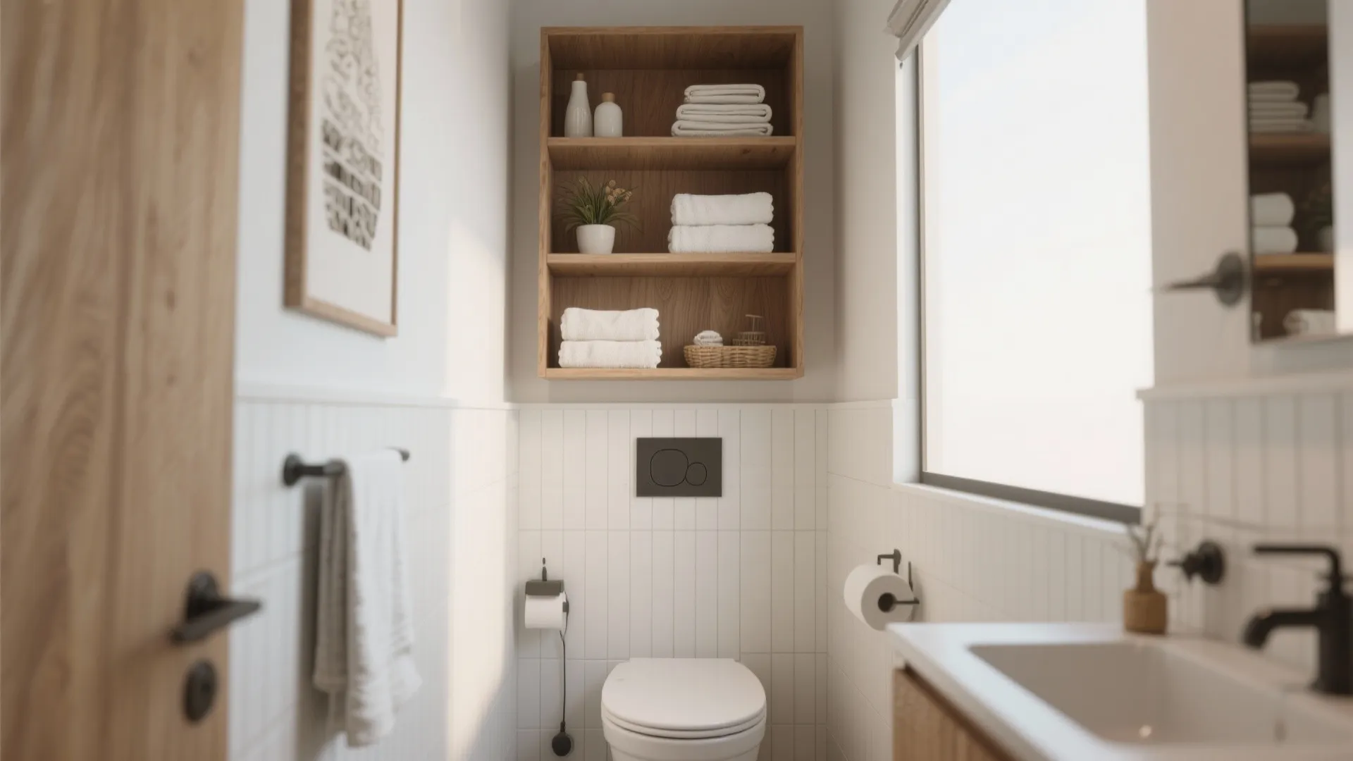 3. Use Vertical Storage Above the Toilet
