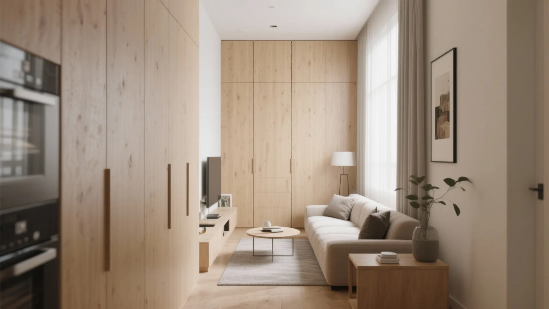 Vertical storage to draw the eye upward