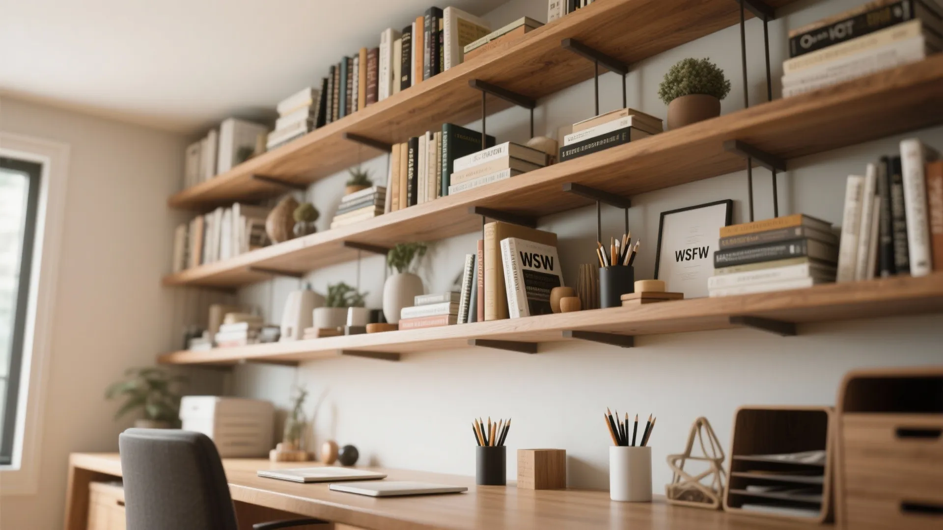 4. Vertical Storage Above Desk