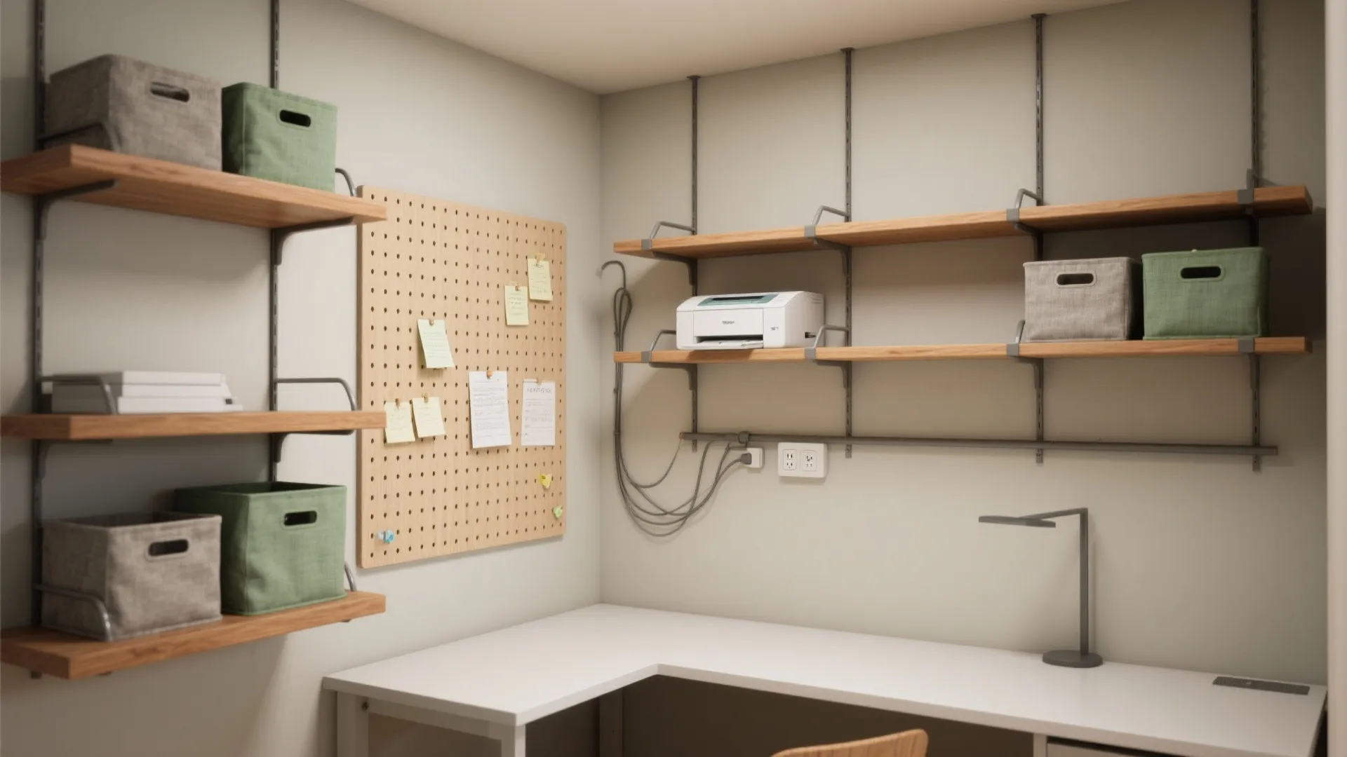 Minimal Desk + Vertical Storage