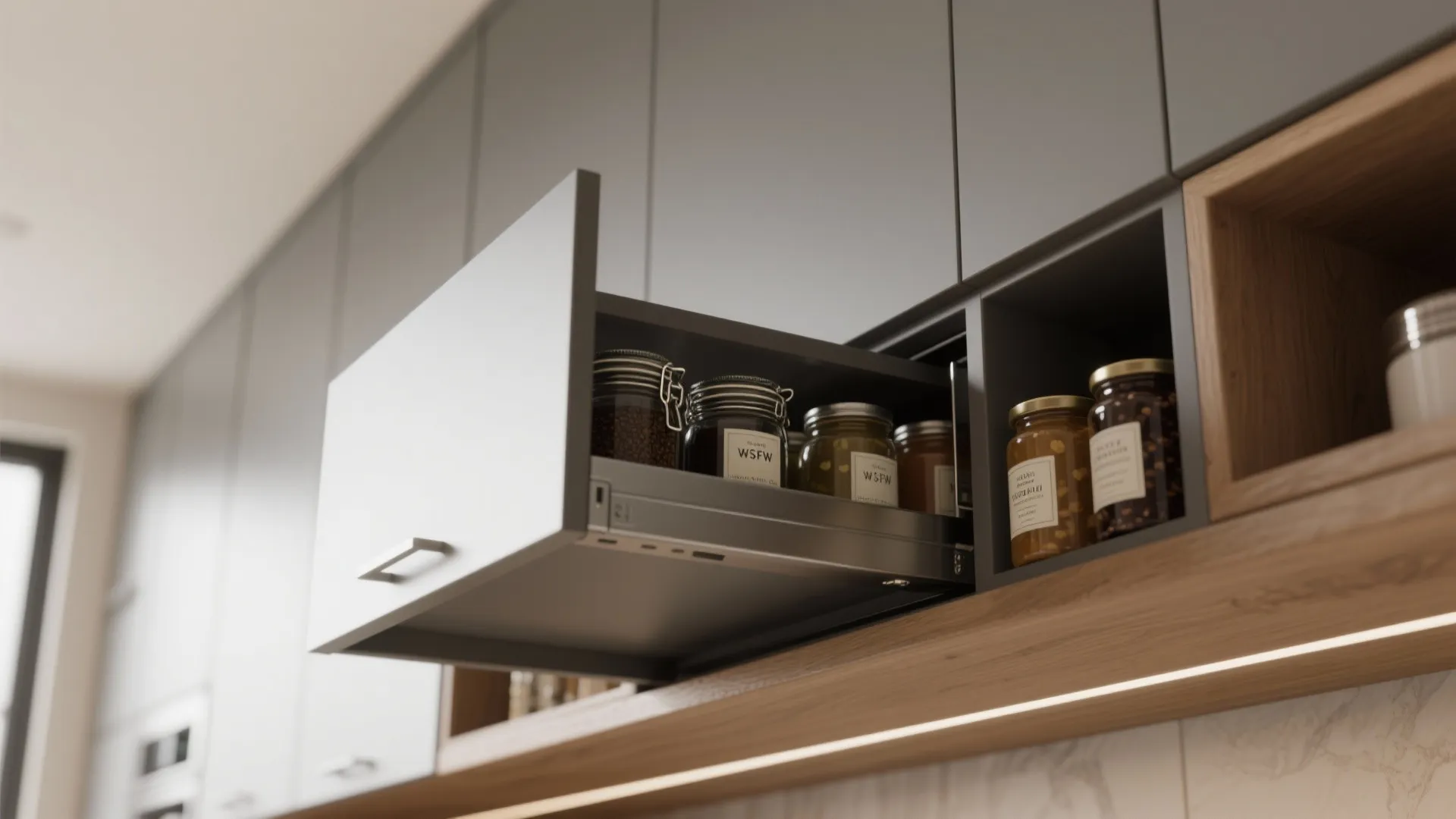 1. Linear Kitchen with Vertical Storage