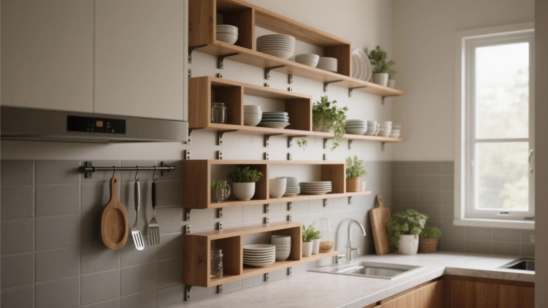 1. Vertical storage as a feature wall