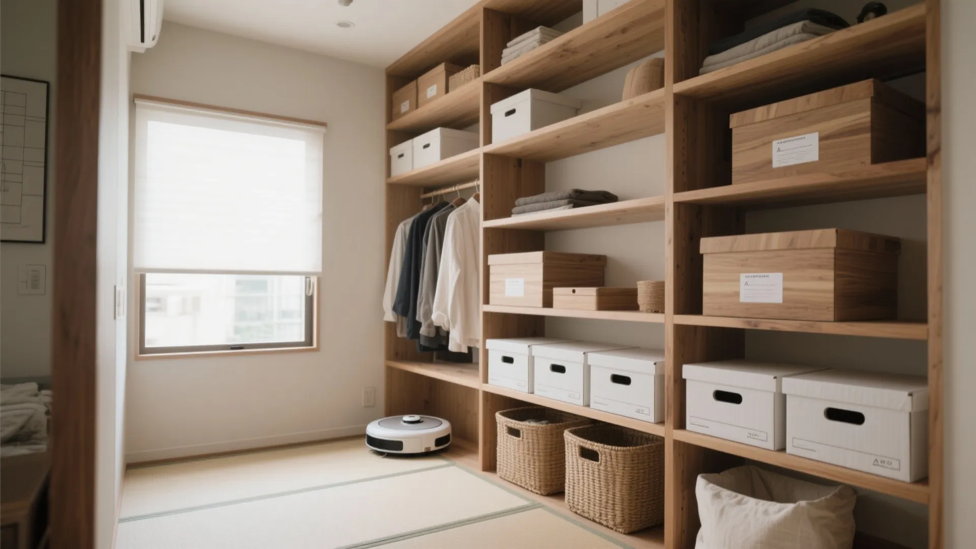 Tips 2: 収納は“高さを使う”収纳技巧で、床面は見せる