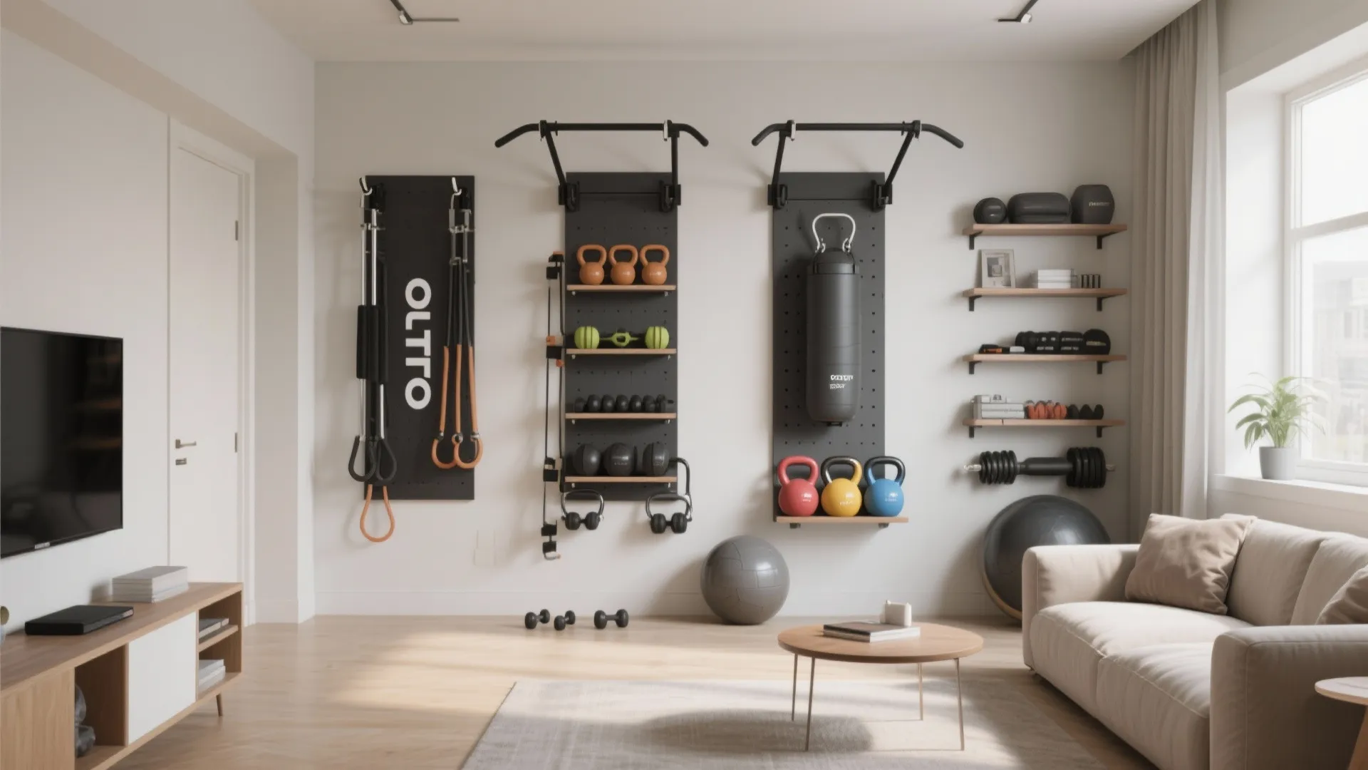 7. Vertical Wall Storage for Equipment