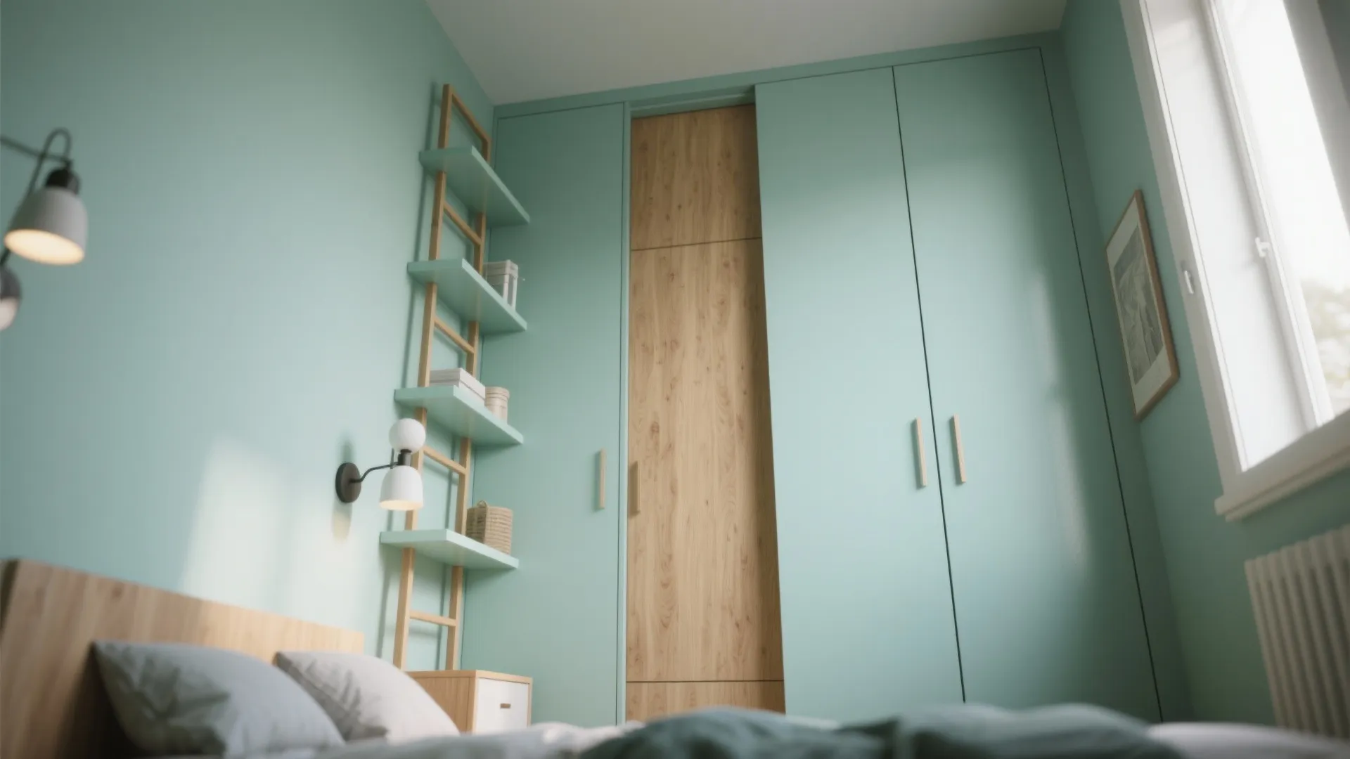 4. Think vertical—storage and light tricks