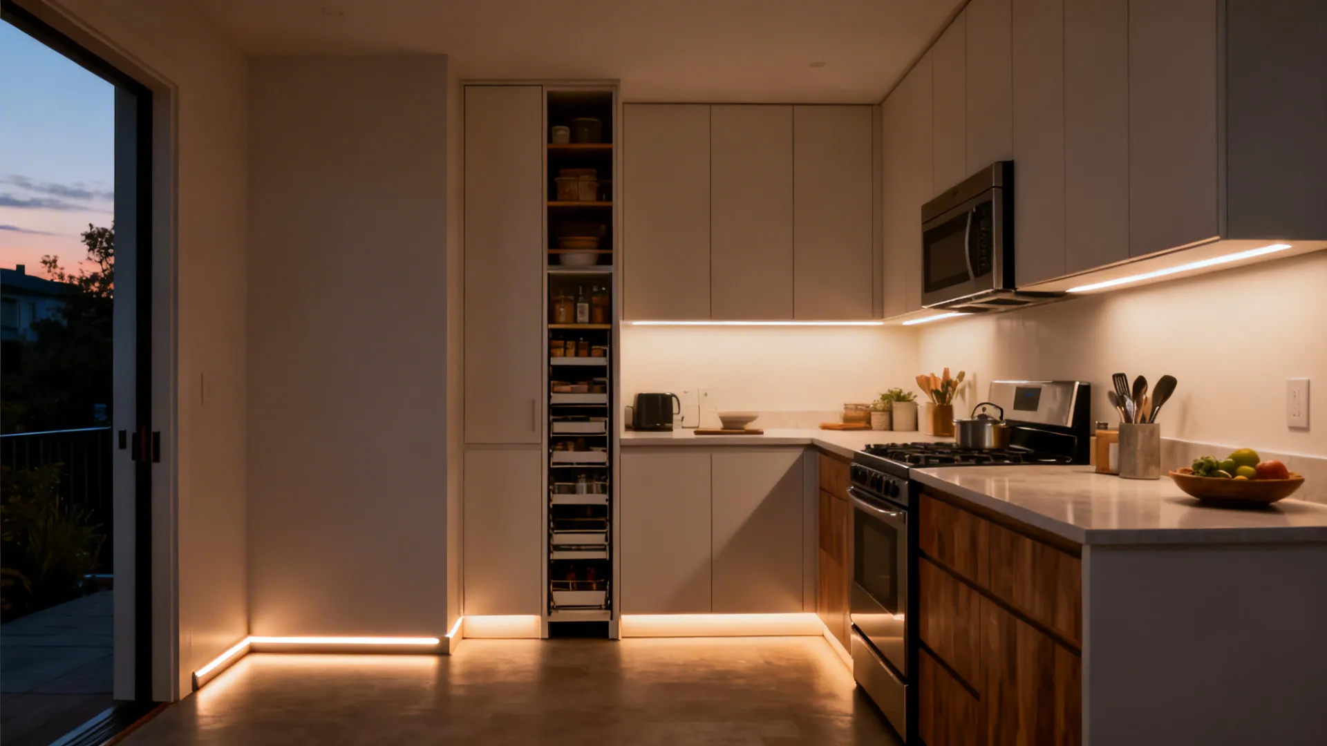 Vertical storage and smart lighting
