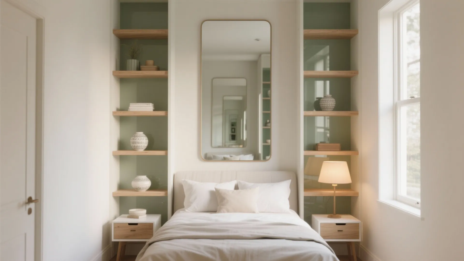 5. Embrace vertical storage, mirrors, and scale